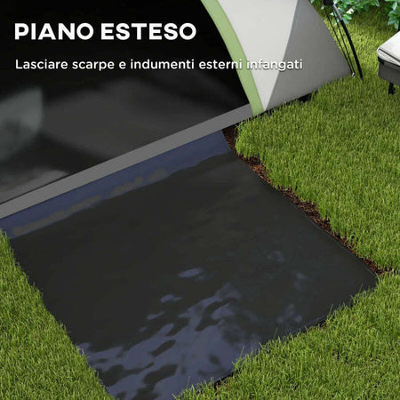 Tenda-da-Campeggio-3-Posti-con-Finestra-a-Rete,-in-Poliestere,-Fibra-di-Vetro-e-PE,-210x150x110-cm,-Grigio-e-Verde-RJ2A20-407V00GNRJ2