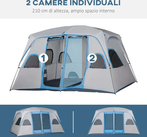 Tenda-da-Campeggio-4-Persone-Impermeabile-con-2-Stanze-e-Finestre-a-Rete,-400x275x210-cm,-Grigia-ES2A20-226GYES2