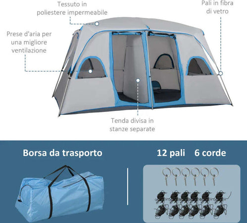 Tenda-da-Campeggio-4-Persone-Impermeabile-con-2-Stanze-e-Finestre-a-Rete,-400x275x210-cm,-Grigia-ES2A20-226GYES2