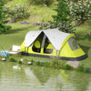 Tenda-da-Campeggio-4-posti-con-2-Spazi-Separati,-in-Poliestere-e-Fibra-di-Vetro,-450x215Px180-cm,-Verde-EG5A20-422V00YGEG5