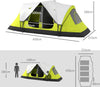 Tenda-da-Campeggio-4-posti-con-2-Spazi-Separati,-in-Poliestere-e-Fibra-di-Vetro,-450x215Px180-cm,-Verde-EG5A20-422V00YGEG5