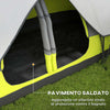 Tenda-da-Campeggio-4-posti-con-2-Spazi-Separati,-in-Poliestere-e-Fibra-di-Vetro,-450x215Px180-cm,-Verde-EG5A20-422V00YGEG5