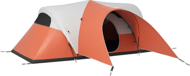 Tenda-da-Campeggio-5-6-Posti-con-Portico,-Impermeabile-3000mm-con-Borsa-di-Trasporto,-Arancione-WI6A20-396V00OGWI6