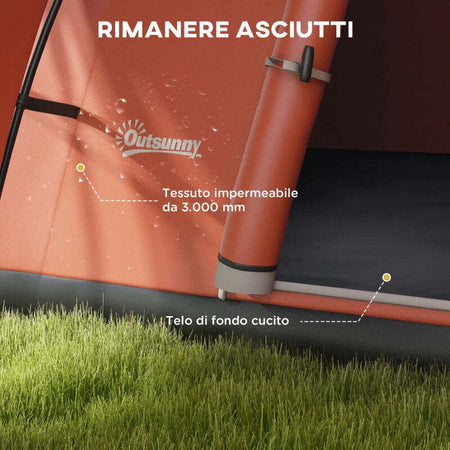 Tenda-da-Campeggio-5-6-Posti-con-Portico,-Impermeabile-3000mm-con-Borsa-di-Trasporto,-Arancione-WI6A20-396V00OGWI6
