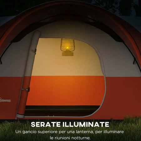 Tenda-da-Campeggio-5-6-Posti-con-Portico,-Impermeabile-3000mm-con-Borsa-di-Trasporto,-Arancione-WI6A20-396V00OGWI6