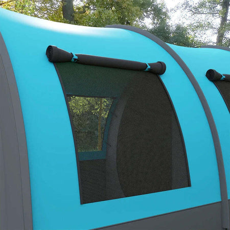 Tenda-da-Campeggio-5-Posti-Impermeabile-con-Zona-Notte-e-Giorno,-in-Poliestere,-480x260x200-cm,-Grigio-e-Blu-WP9A20-373V00GYWP9