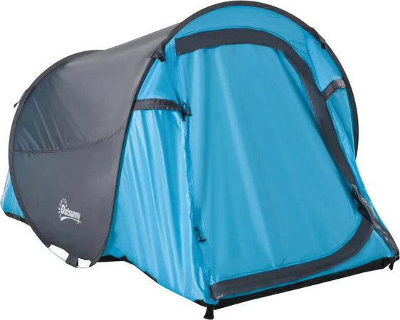 Tenda-da-Campeggio-a-Cupola-con-2-Finestre-e-Design-Pop-Up-a-Igloo,-220x108x110-cm,-Blu-TW3A20-170BUTW3