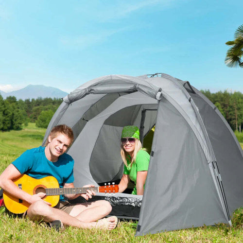 Tenda-da-Campeggio-a-Cupola-per-2-Persone-Estensibile,-4-Porte-e-3-Finestre,-350x220x145cm,-Grigio-RH3A20-262RH3
