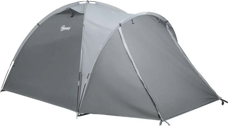 Tenda-da-Campeggio-a-Cupola-per-2-Persone-Estensibile,-4-Porte-e-3-Finestre,-350x220x145cm,-Grigio-RH3A20-262RH3