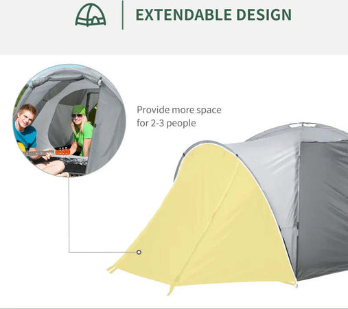 Tenda-da-Campeggio-a-Cupola-per-2-Persone-Estensibile,-4-Porte-e-3-Finestre,-350x220x145cm,-Grigio-RH3A20-262RH3