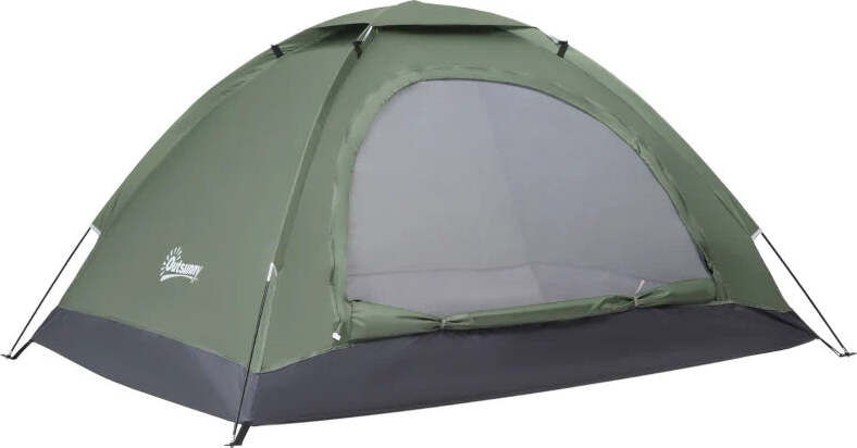 Tenda-da-Campeggio-a-Igloo-con-Porta-a-Cerniera,-Zanzariera-e-Finestre-a-Rete,-206x152x110-cm,-Verde-IW8A20-260DGIW8