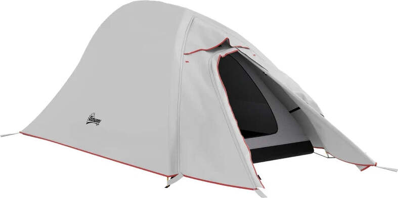Tenda-da-Campeggio-con-Borsa-da-Trasporto,-in-Poliestere-e-Alluminio,-300x135x110-cm,-Grigio-Chiaro-RJ4A20-424V00LGRJ4