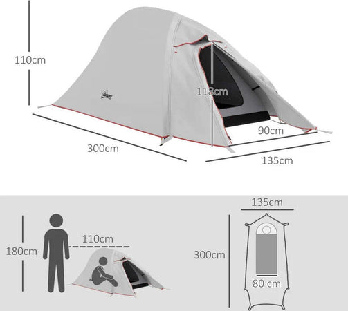 Tenda-da-Campeggio-con-Borsa-da-Trasporto,-in-Poliestere-e-Alluminio,-300x135x110-cm,-Grigio-Chiaro-RJ4A20-424V00LGRJ4