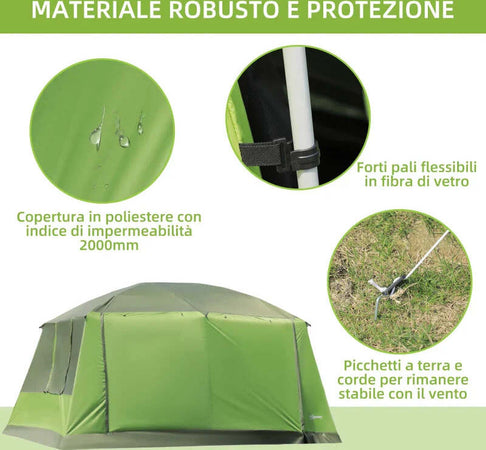 Tenda-da-Campeggio-con-Veranda,-Tenda-Famigliare-per-8-Persone,-in-Poliestere,-405x305x225cm-WR3A20-052WR3