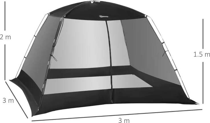 Tenda-da-Campeggio-e-Spiaggia-a-Rete-Anti-UV-per-4-Persone-con-Borsa-di-Trasporto,-3x3-m-Nero-IQ9A20-221IQ9