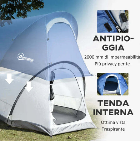 Tenda-da-Campeggio-in-Poliestere-e-Tessuto-Oxford-con-Gancio-Interno-e-Finestre-a-Rete,-265x140x95-cm-PL8A20-302V00LBPL9