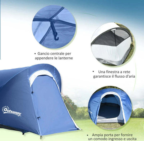 Tenda-da-Campeggio-in-Poliestere-e-Tessuto-Oxford-con-Gancio-Interno-e-Finestre-a-Rete,-265x140x95-cm-PL8A20-302V00LBPL9