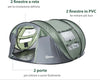 Tenda-da-Campeggio-Pop-Up-2-Posti-con-2-Porte,-4-Finestre-e-Telo-Impermeabile,-263.5x220x123-cm,-Verde-Scuro-EC3A20-169EC3