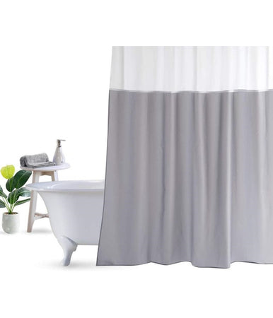 Tenda Da Doccia Vasca Bagno Peva Con 12 Ganci 180x200cm Trasparente Grigio 69493