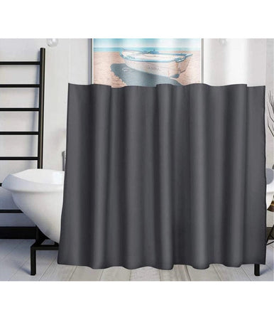 Tenda Da Doccia Vasca Bagno Peva Con 12 Ganci 180x200cm Trasparente Grigio 69493