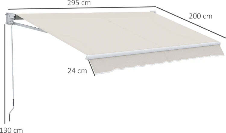 Tenda-da-Sole-2x3-m-a-Bracci,-Regolabile-5°-35°-in-Alluminio-e-Poliestere,-Bianco-Crema-RT9840-239V01CWRT9