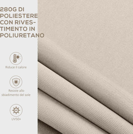 Tenda-da-Sole-2x3-m-a-Bracci,-Regolabile-5°-35°-in-Alluminio-e-Poliestere,-Bianco-Crema-RT9840-239V01CWRT9