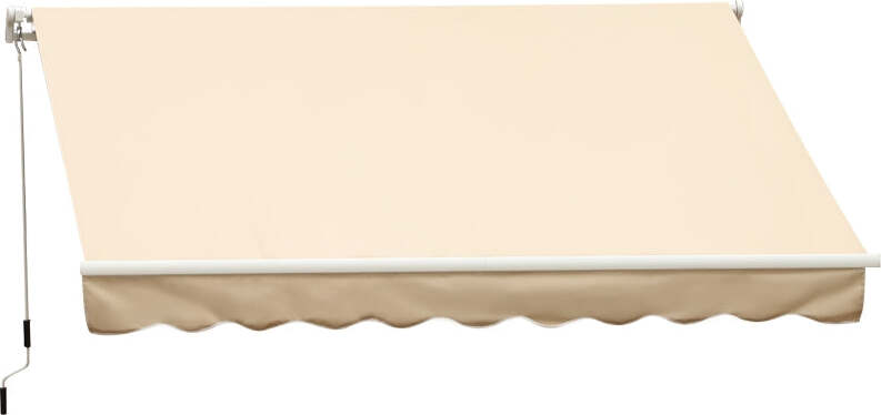 Tenda-da-Sole-4x2.5-m-Avvolgibile-a-Manovella-con-Copertura-Impermeabile,-in-Metallo-e-Alluminio,-Beige-TR6840-151CWTR6
