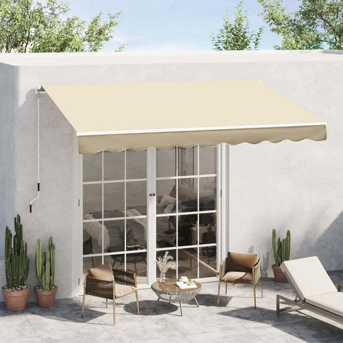 Tenda-da-Sole-4x2.5-m-Avvolgibile-a-Manovella-con-Copertura-Impermeabile,-in-Metallo-e-Alluminio,-Beige-TR6840-151CWTR6