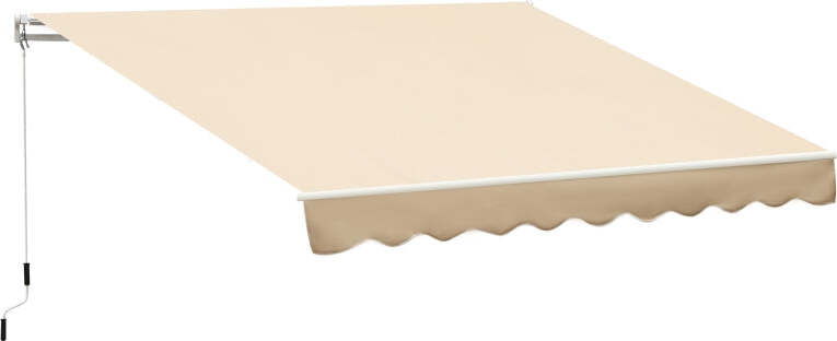 Tenda-da-Sole-4x2.5-m-Avvolgibile-a-Manovella-con-Copertura-Impermeabile,-in-Metallo-e-Alluminio,-Beige-TR6840-151CWTR6