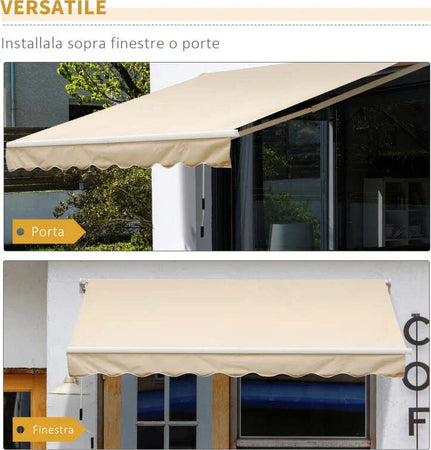 Tenda-da-Sole-4x2.5-m-Avvolgibile-a-Manovella-con-Copertura-Impermeabile,-in-Metallo-e-Alluminio,-Beige-TR6840-151CWTR6