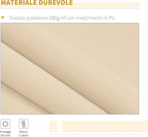 Tenda-da-Sole-4x2.5-m-Avvolgibile-a-Manovella-con-Copertura-Impermeabile,-in-Metallo-e-Alluminio,-Beige-TR6840-151CWTR6