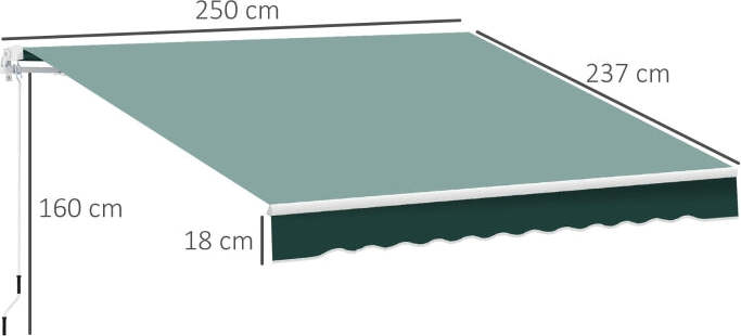 Tenda-da-Sole-a-Bracci-2.5x2m-Avvolgibile-Manuale-in-Alluminio-e-Poliestere-Verde-FR6100110-005GFR6