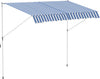 Tenda-da-Sole-a-Bracci-3x1.5m-con-Manovella-e-Struttura-Telescopica,-Bianco-e-Blu-NM3840-183BUNM3