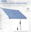 Tenda-da-Sole-a-Bracci-3x1.5m-con-Manovella-e-Struttura-Telescopica,-Bianco-e-Blu-NM3840-183BUNM3