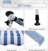 Tenda-da-Sole-a-Bracci-3x1.5m-con-Manovella-e-Struttura-Telescopica,-Bianco-e-Blu-NM3840-183BUNM3