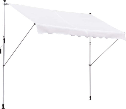 Tenda-da-Sole-a-Bracci-3x1.5m-con-Manovella-e-Struttura-Telescopica,-Bianco-TY3840-183WTTY3
