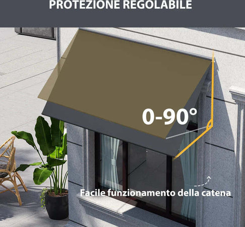 Tenda-da-Sole-a-Bracci-con-Apertura-Manuale,-Inclinazione-e-Protezione-UV30+,-150x120-cm,-Grigio-ZS2840-238V00CGZS2