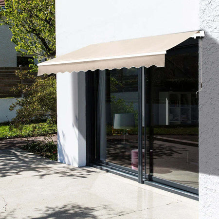 Tenda-da-Sole-a-Bracci-per-Esterno-con-Manovella,-Metallo-e-Poliestere,-3x2.5m-Beige-GB4100110-007CMGB4
