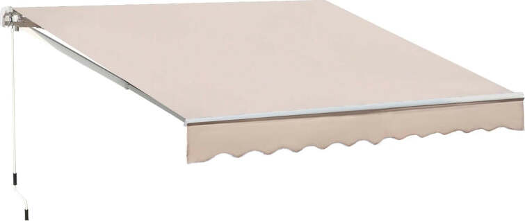 Tenda-da-Sole-a-Bracci-per-Esterno-con-Manovella,-Metallo-e-Poliestere,-3x2.5m-Beige-GB4100110-007CMGB4