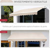 Tenda-da-Sole-a-Bracci-per-Esterno-con-Manovella,-Metallo-e-Poliestere,-3x2.5m-Beige-GB4100110-007CMGB4