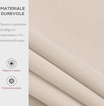 Tenda-da-Sole-a-Bracci-per-Esterno-con-Manovella,-Metallo-e-Poliestere,-3x2.5m-Beige-GB4100110-007CMGB4
