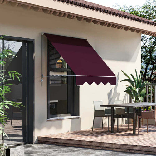 Tenda-da-Sole-a-Caduta-con-Rullo-Avvolgibile-e-Angolazione-Regolabile-0-120°,-180×70cm,-Rosso-EW801-0152EW8