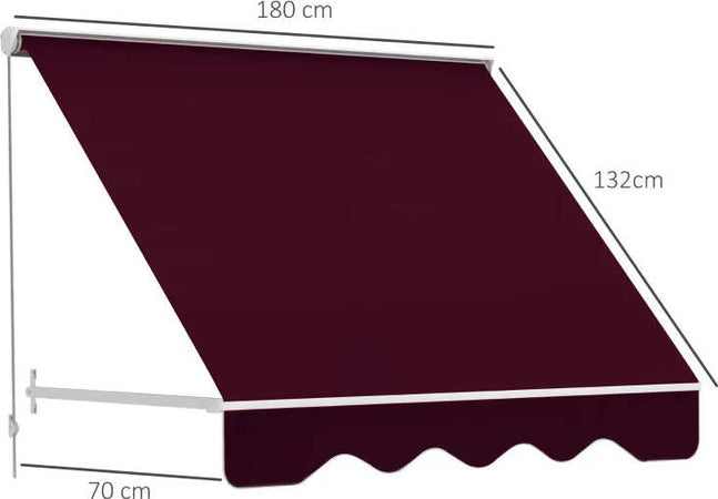 Tenda-da-Sole-a-Caduta-con-Rullo-Avvolgibile-e-Angolazione-Regolabile-0-120°,-180×70cm,-Rosso-EW801-0152EW8