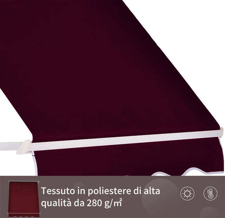 Tenda-da-Sole-a-Caduta-con-Rullo-Avvolgibile-e-Angolazione-Regolabile-0-120°,-180×70cm,-Rosso-EW801-0152EW8