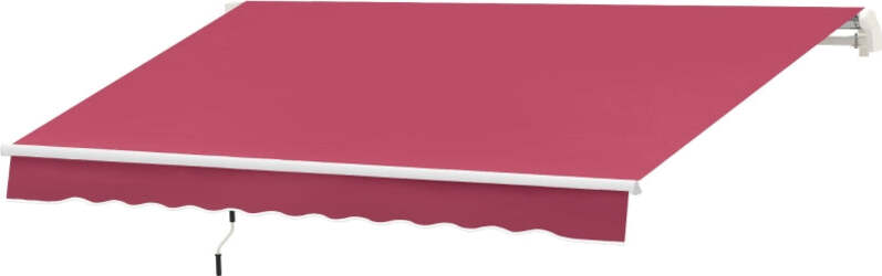 Tenda-da-Sole-Avvolgibile-a-Caduta-con-Manovella,-in-Alluminio-e-Poliestere,-295x245cm,-Rosso-Scuro-YH5840-150WRYH5