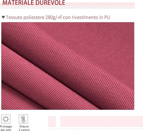 Tenda-da-Sole-Avvolgibile-a-Caduta-con-Manovella,-in-Alluminio-e-Poliestere,-295x245cm,-Rosso-Scuro-YH5840-150WRYH5