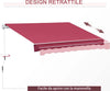Tenda-da-Sole-Avvolgibile-a-Caduta-con-Manovella,-in-Alluminio-e-Poliestere,-295x245cm,-Rosso-Scuro-YH5840-150WRYH5