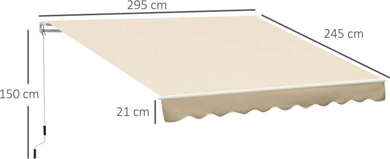 Tenda-da-Sole-Avvolgibile-a-Caduta-con-Manovella,-in-Alluminio-e-Poliestere,-3x2.5m,-Beige-TR4840-150CWTR4