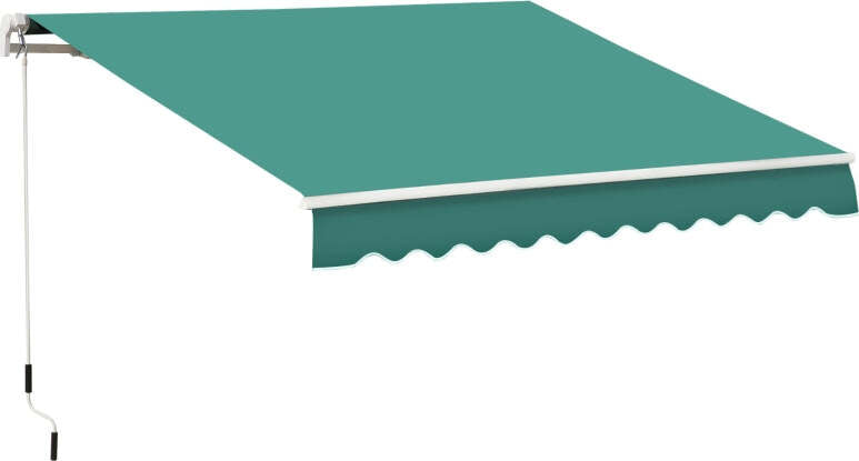 Tenda-da-Sole-Avvolgibile-a-Caduta-con-Manovella,-in-Alluminio-e-Poliestere,-3x2.5m,-Verde-Scuro-YH6840-150GNYH6