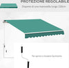 Tenda-da-Sole-Avvolgibile-a-Caduta-con-Manovella,-in-Alluminio-e-Poliestere,-3x2.5m,-Verde-Scuro-YH6840-150GNYH6